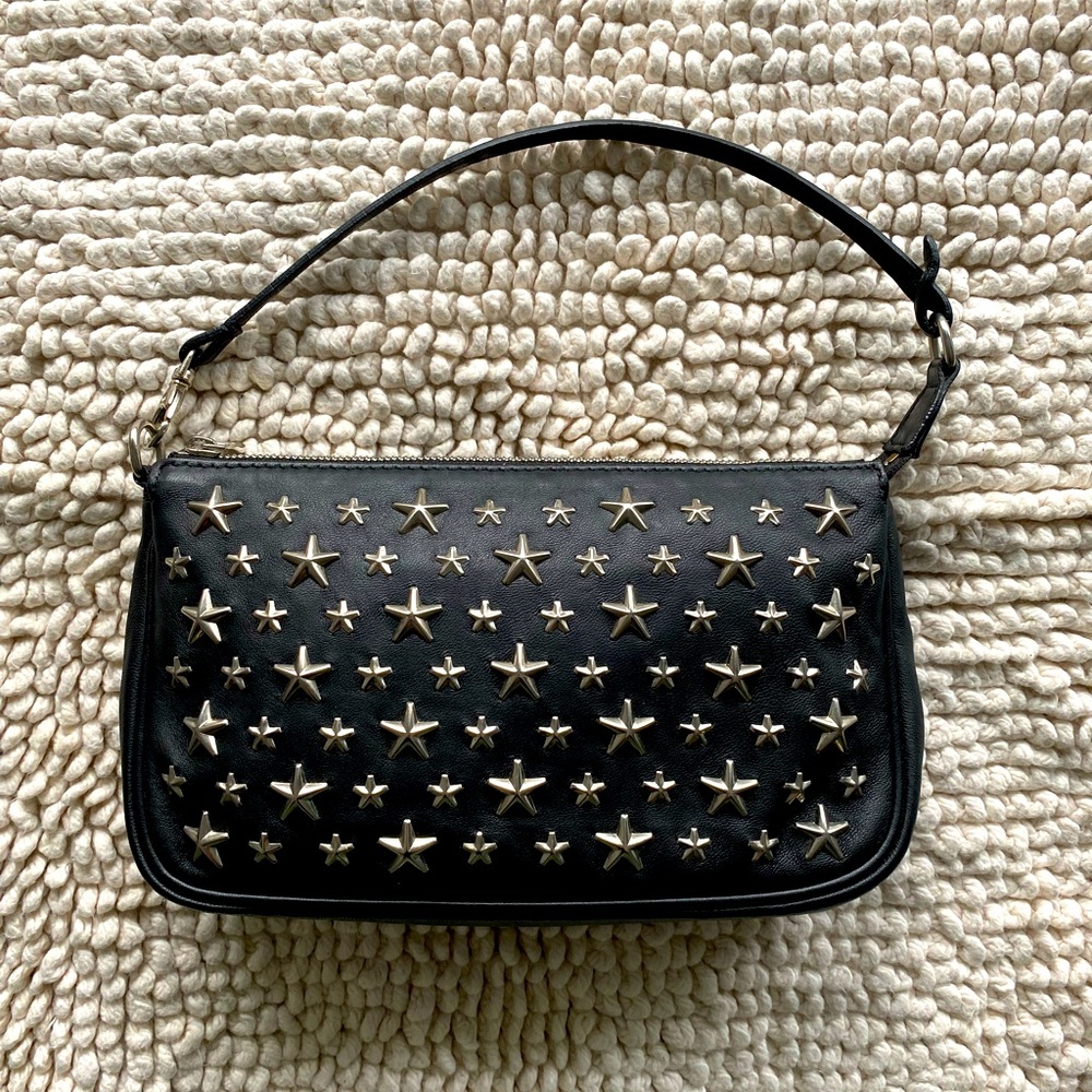 ❌SOLD❌ Jimmy Choo Star Studded Leather Pouch Black